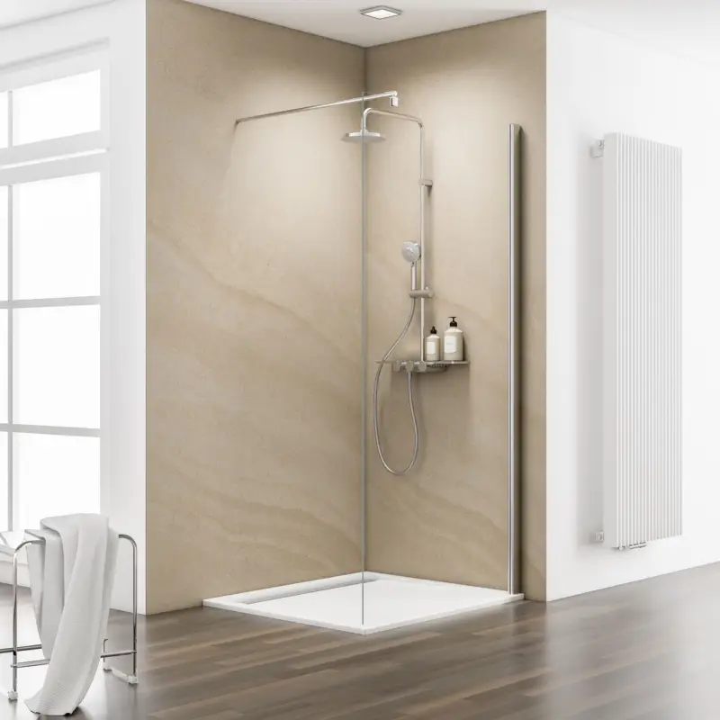 Schulte ExpressPlus 72H MasterClass Walk In M6 Klarglas hell Chromoptik 100 cm / 200 cm inkl. fixil-Glassiegel Sofort Bestellen
