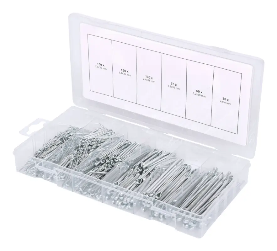 KS Tools Sortiment Splinte, 1,6 x 25,4mm-4 x 63,5 mm, 555-teilig Rabatt