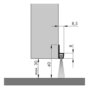 Ellen Türbodendichtung alu IBS 40 100 cm Bürstenhöhe 20 mm Begrenztes Angebot