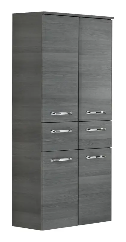 Highlight Pelipal 328 Alika Midischrank 4 Türen 600 x 1410 x 330 mm - Graphit Struktur quer