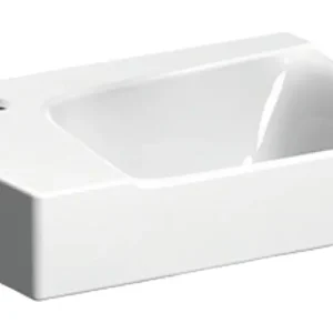 Geberit Xeno² Handwaschbecken mit Hahnloch links ohne Überlauf 400 mm x 280 mm - Weiß KeraTect Markenprodukt