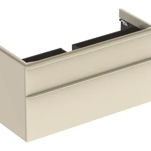 Top-Angebot Geberit Smyle Square Waschtischunterschrank 2 Schubladen 1184 mm x 470 mm x 617 mm - Sand-grau Hochglanz