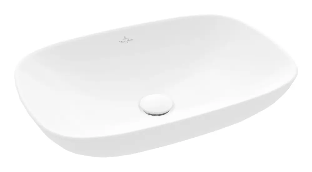Villeroy & Boch Loop & Friends Aufsatzwaschbecken rechteckig ohne Überlauf 560 x 380 mm - Stone White mit CeramicPlus Jetzt Kaufen