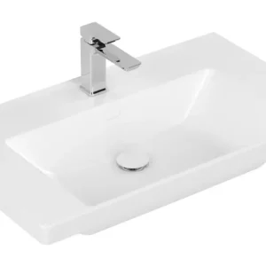 Villeroy & Boch Subway 3.0 Schrankwaschtisch ohne Überlauf mit 1 Hahnloch 800 x 470 x 165 mm - Stone White mit CeramicPlus Bestpreis