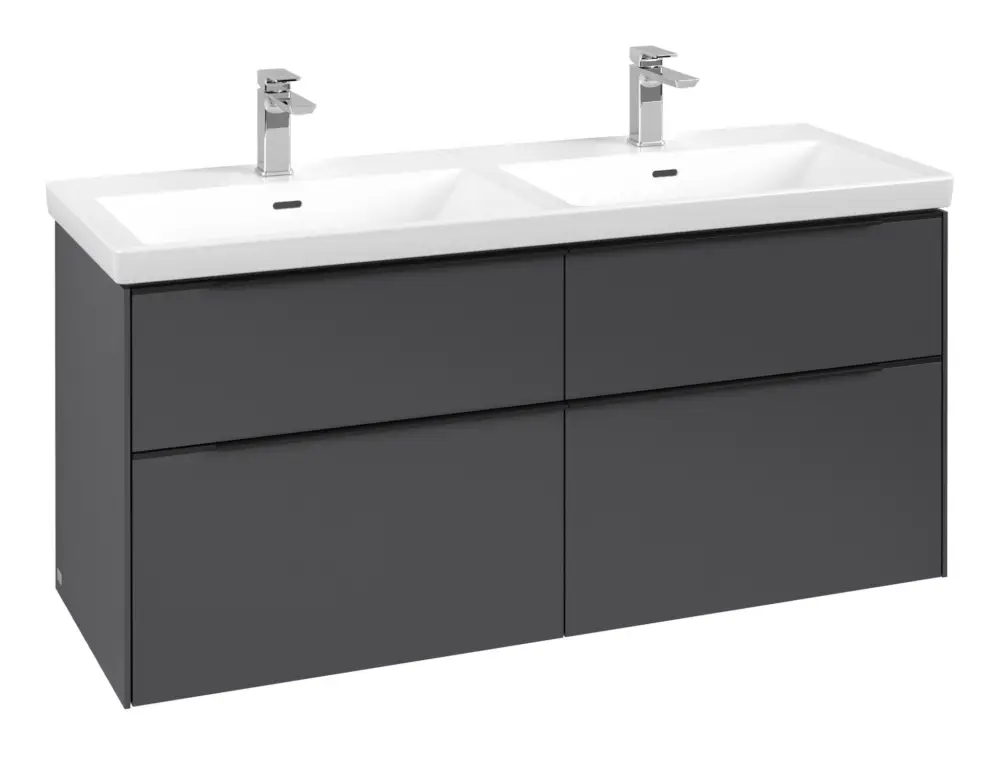 Villeroy & Boch Subway 3.0 Waschbeckenunterschrank für Becken mittig 4 Auszüge 1272 x 576 x 462 mm - Graphite / Volcano Black Sofort Bestellen
