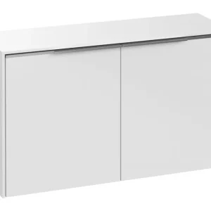 Sonderaktion Villeroy & Boch Subway 3.0 Hochschrank 2 Türen Regal links 728 x 240 x 423 mm - Brilliant White / Aluminium glänzend