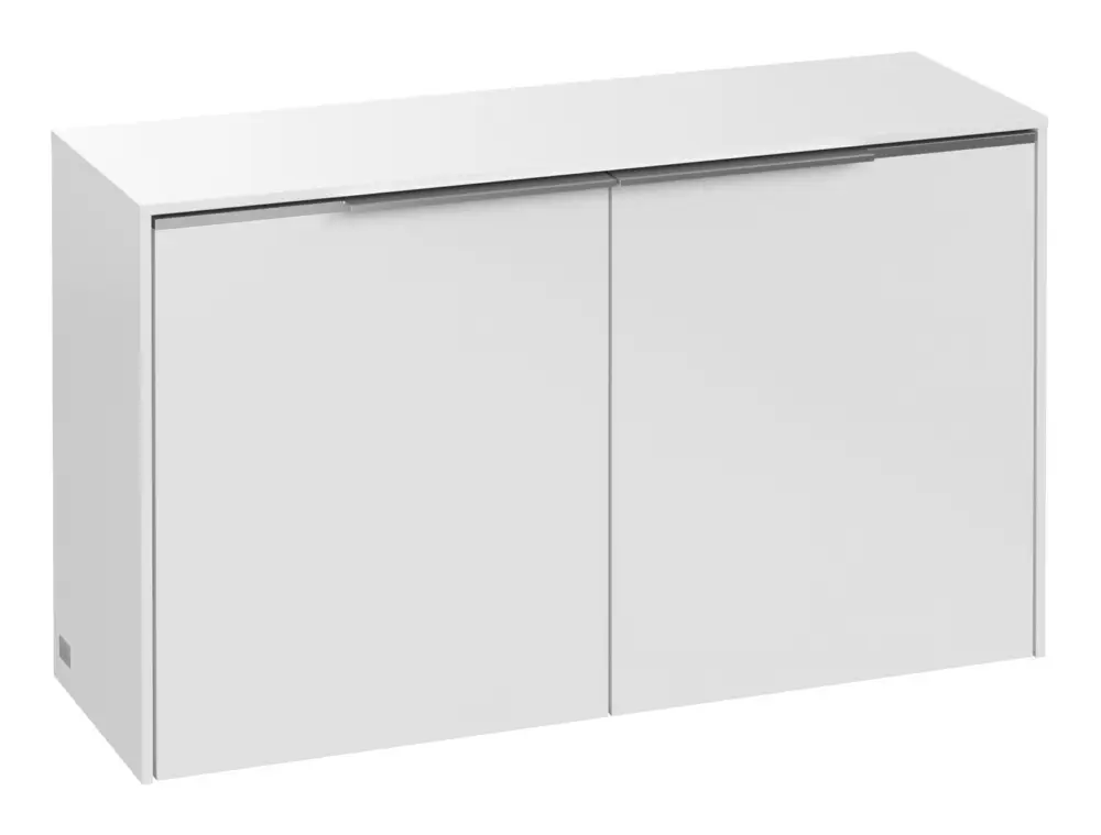 Sonderaktion Villeroy & Boch Subway 3.0 Hochschrank 2 Türen Regal links 728 x 240 x 423 mm - Brilliant White / Aluminium glänzend