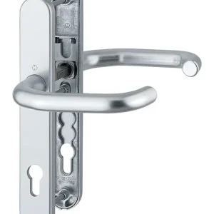 Preis Gesenkt Hoppe Paris Aluminium-Rauchdicht-Antipanik-Schmalschild-Türgriff-Garnitur RD-138GF/3357N, Profilzylinder, für Profiltüren - silberfarben