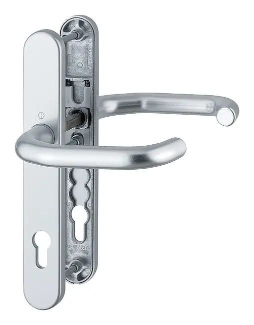 Preis Gesenkt Hoppe Paris Aluminium-Rauchdicht-Antipanik-Schmalschild-Türgriff-Garnitur RD-138GF/3357N, Profilzylinder, für Profiltüren - silberfarben