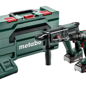 Garantierte Lieferung Metabo Combo Set 2.3.2 18V Akku-Bohrschrauber BS 18 & Akku-Kombihammer KH 18 LTX 24 mit 2 x 2 Ah Li-Ion in MetaBox