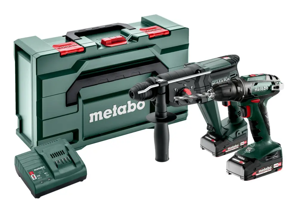 Garantierte Lieferung Metabo Combo Set 2.3.2 18V Akku-Bohrschrauber BS 18 & Akku-Kombihammer KH 18 LTX 24 mit 2 x 2 Ah Li-Ion in MetaBox