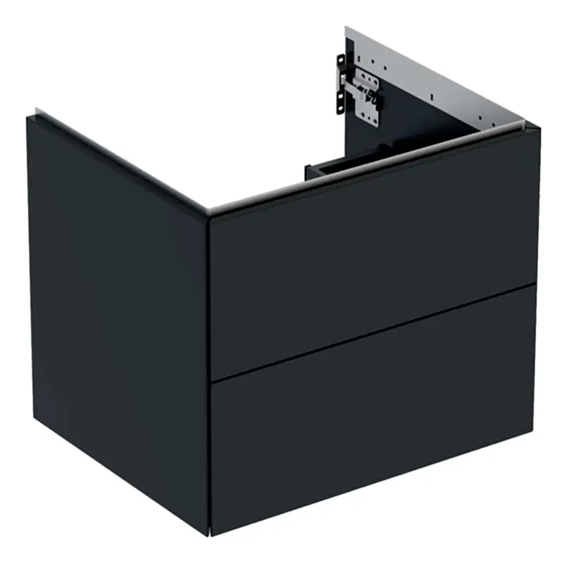 Geberit ONE Waschtischunterschrank mit 2 Schubladen 592 x 504 x 470 mm - Schwarz matt lackiert Schneller Versand