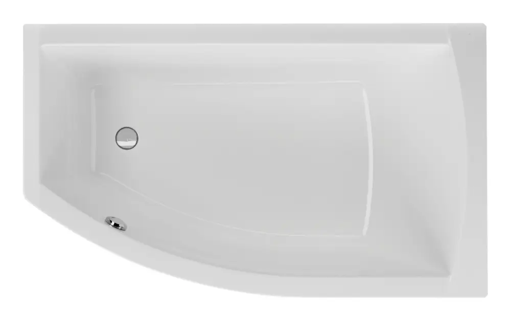 Schröder Wannentechnik Flo Raumsparbadewanne rechts 1600 x 950 mm - Weiß Echt