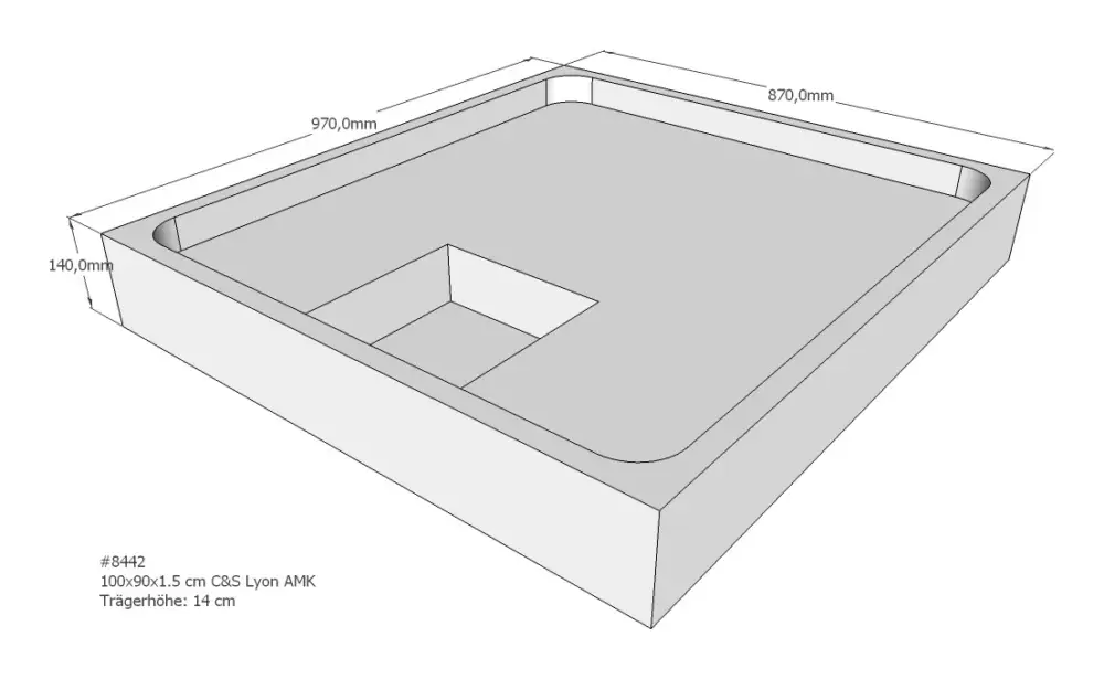 Saisonangebot Schröder Wannentechnik Lyon E Duschwannenträger 1000 x 900 mm