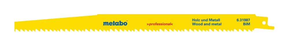 Neuheit Metabo Säbelsägeblätter Holz mit Nägeln Serie flexible 300 x 1,25 mm BiM 3,2-5,1 mm / 5-8 TPI
