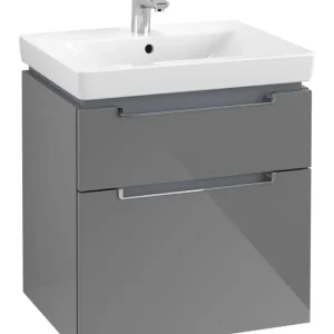 Villeroy & Boch Subway 2.0 Waschbeckenunterschrank für Becken mittig 2 Auszüge 587 x 590 x 454 mm - Glossy Grey Markenware