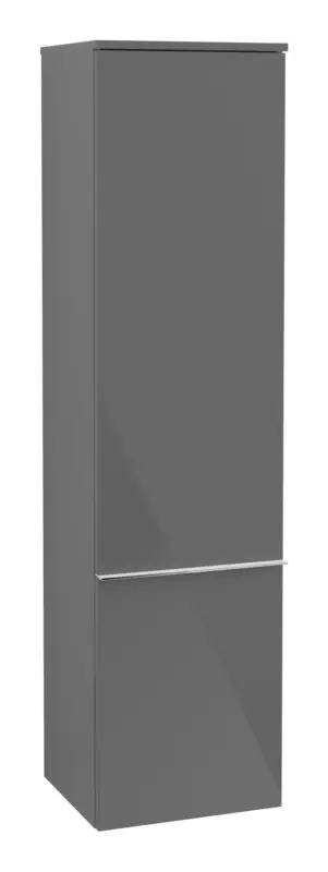 Villeroy & Boch Venticello Hochschrank 1 Tür Anschlag links 404 x 347 x 1546 mm - Glossy Grey / Chrome Direkt Vom Hersteller