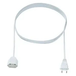 Billig Bachmann EURO-Verlängerung 2m 2x0,75qmm PVC weiß Euro-Stecker Euro-Kupplung 0-70°C 300V