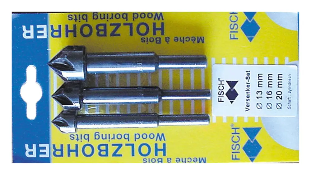 Super-Preis Fisch Krauskopfversenker Satz 90 Grad 3tlg. 13 - 20 x 60 / 90 mm WS