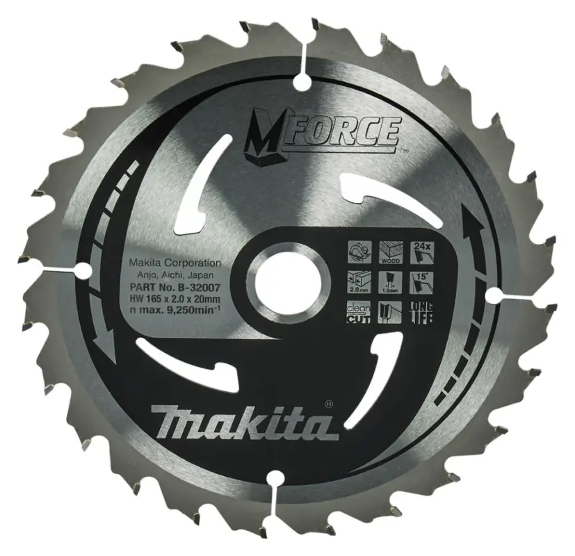 Makita Accessoires B-32007 HM zaagblad Mforce 165 x 20 x 24T Jetzt Kaufen