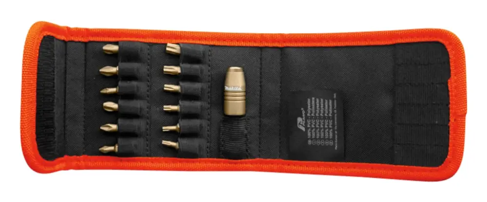 Makita Accessoires P-54069 13-delige bitset in professionele tas met riemclip Highlight