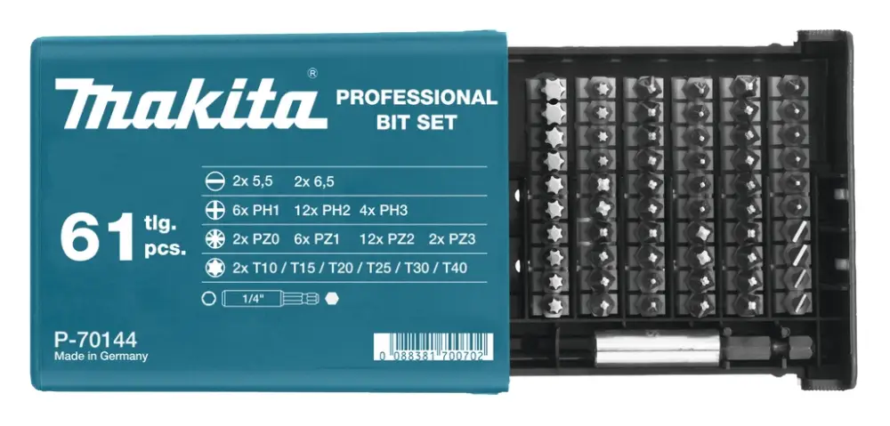 Makita Accessoires P-70144 61-delige bitset in hoog kwalitatieve plastic box. Direktkauf