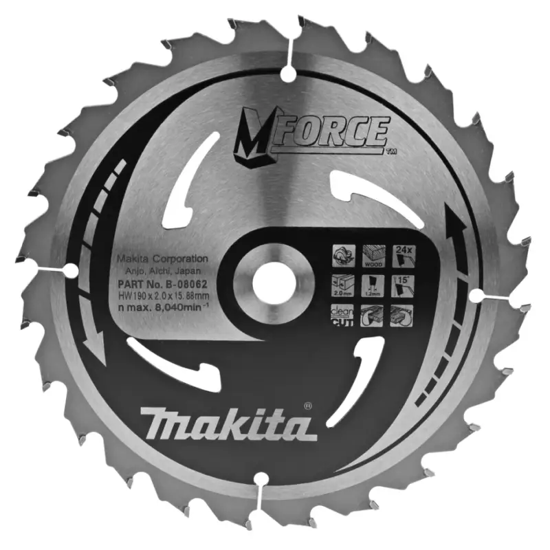 Neuheit Makita Zubehör B-08062 HM-Sägeblatt Mforce 190 x 15.88 x 24T
