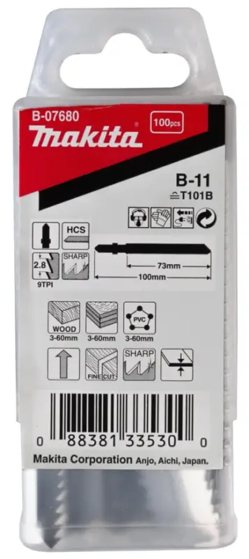 Makita Zubehör B-07680 Stichsägeblatt B11 100 Stück Sichere Zahlung