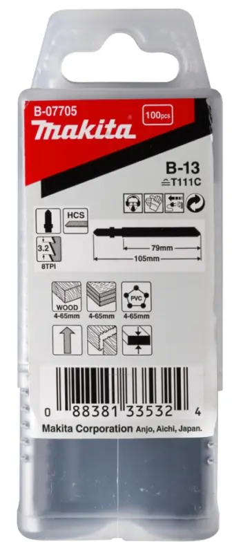 Makita Zubehör B-07705 Stichsägeblatt B13 100 Stück Markenware