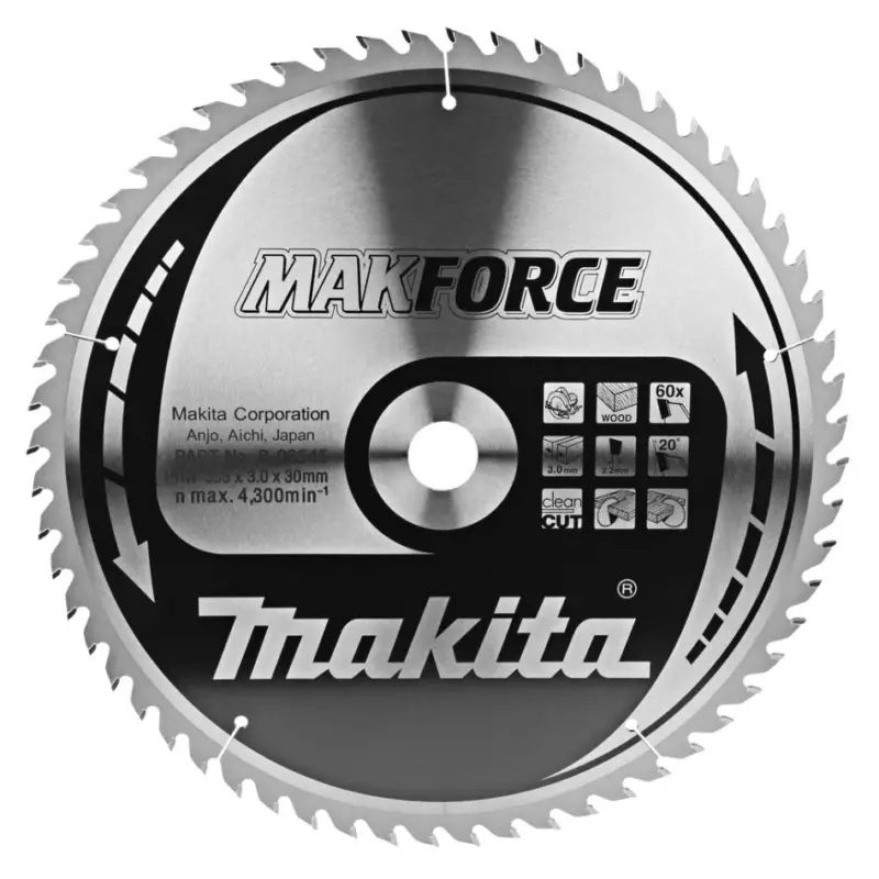 Makita Zubehör B-08545 HM-Sägeblatt für Holz 355 x 30 x 60T Sonderaktion