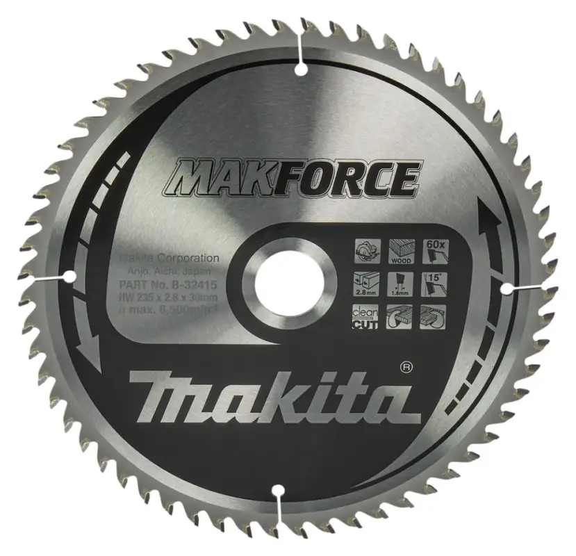 Makita Zubehör B-32415 HM-Sägeblatt Holz 235 x 30/25 x 60T Preiswert