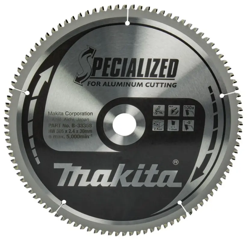 Top-Seller Makita Accessoires B-33358 HM-zaagblad Spec. Aluminium 305 x 30 x 100T