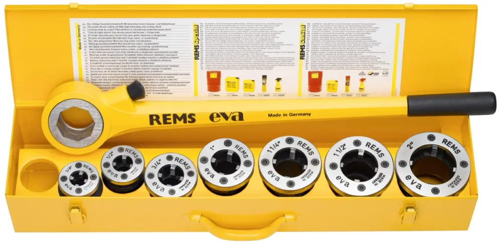 Solange Der Vorrat Reicht Rems 520017 Eva Set R 1/2-3/4-1 1/4-1 1/2 - 2 inch Manual thread cutting iron with quick-change Die Heads