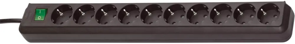 Brennenstuhl 1159300010 Eco-Line Power strip 10-way switch 3m H05VV-F 3G1,5 black Neu
