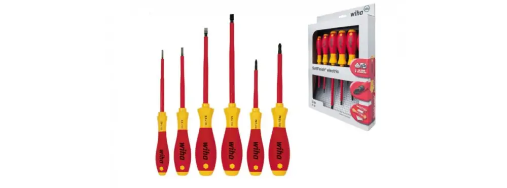 Preisknaller Wiha 00833 320NK6 SoftFinish 6-delige schroevendraaierset VDE Sleuf-Philips