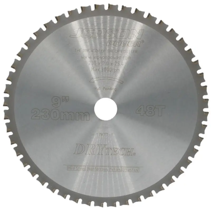 Jepson 72123048 Drytech HM-Kreissägeblatt Ø 230 x 25,3 x 2,0 mm, 48 Zähne, für Stahl und Edelstahl Beliebt