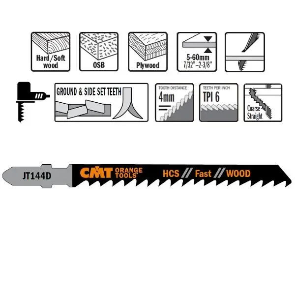 Sofort Bestellen CMT JT144D-5 Stichsägeblätter HCS T-Cut Wood 5 Stück