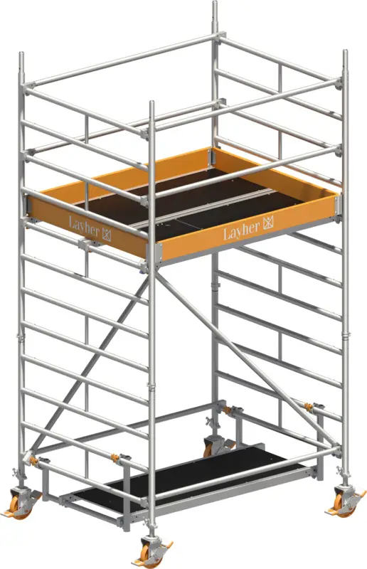 Fahrgerüst Layher Uni Kompakt P2 1405002 mit Diagonal-Optimierung - Arbeitshöhe 4,20 m Abverkauf