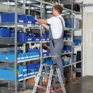 Zertifiziert euroline Stehleiter PREMIUM Alu mit Rollen 2x5 Stufen