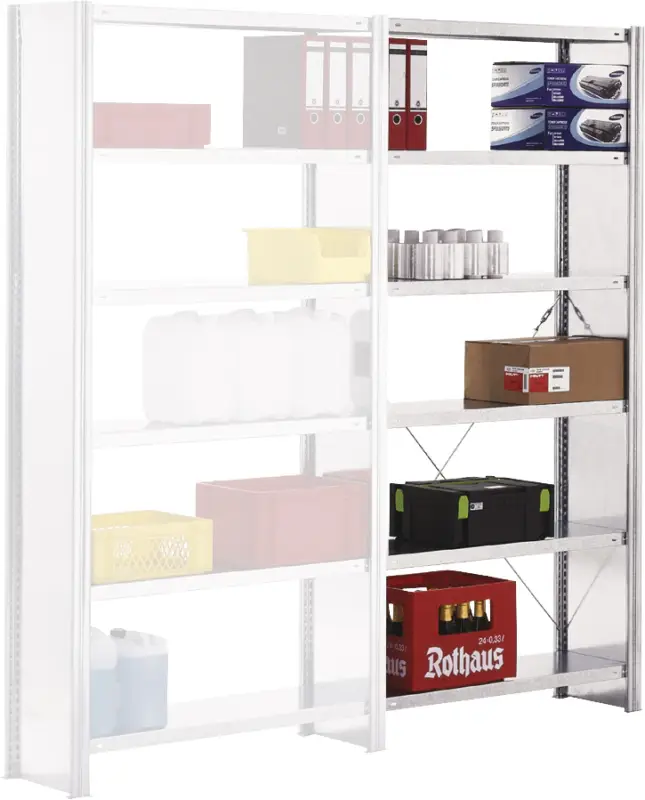 Regalwerk BERT Lagerregal SW 150 5 Anbaufeld 2000 x 1285 x 300 mm Versand Am Gleichen Tag