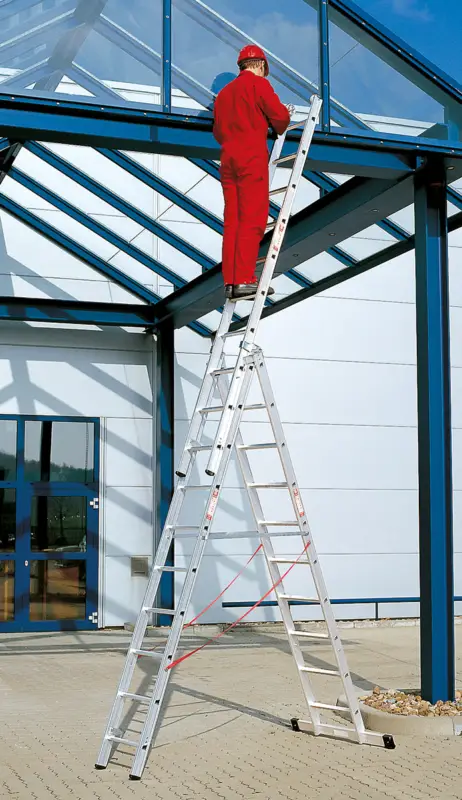 euroline Mehrzweckleiter PREMIUM Alu 3-teilig 3x13 Sprossen Sichere Zahlung