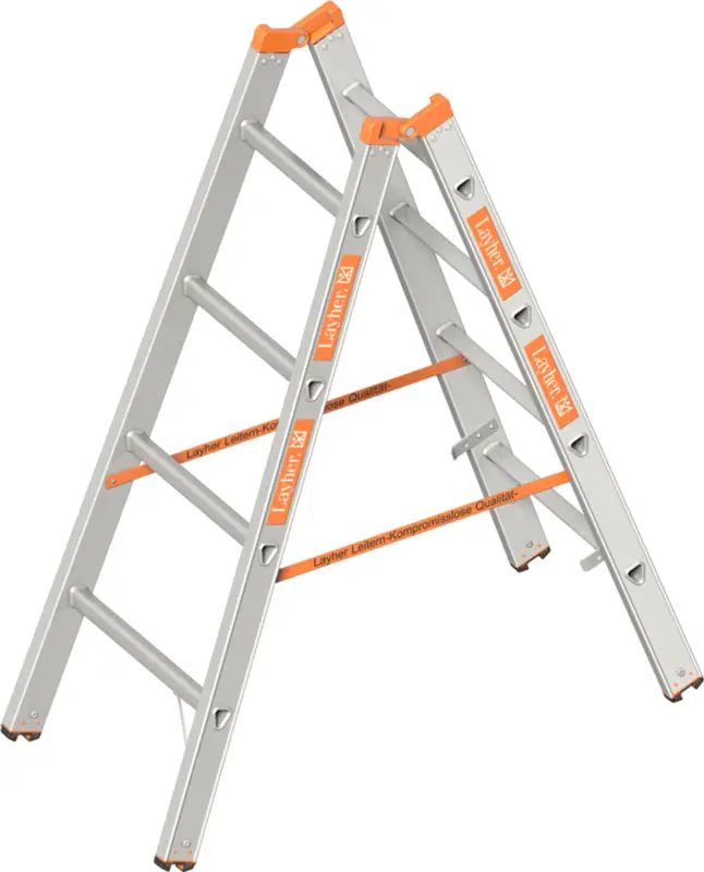 Layher Stehleiter Alu 2x4 Sprossen Echt