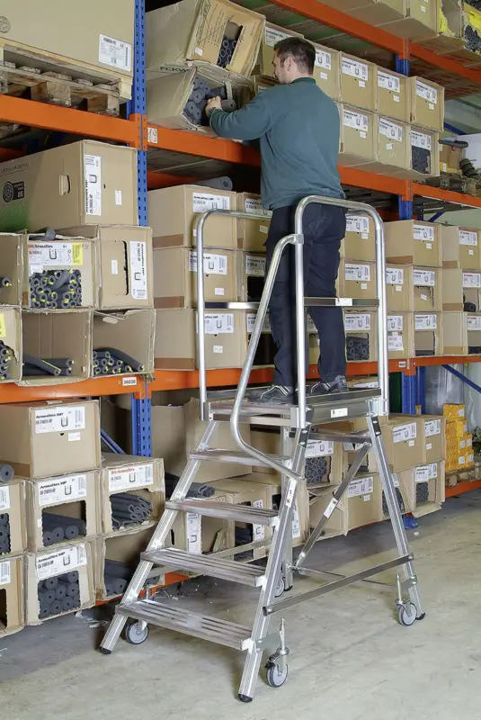 Markenprodukt euroline Mobile Podesttreppe Alu 3 Stufen