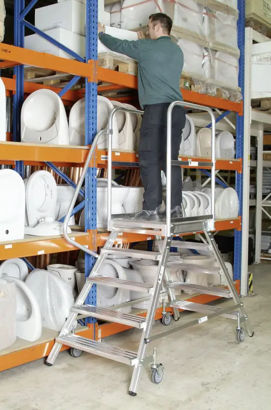 euroline Mobile Podesttreppe Alu 2x8 Stufen Letzte Chance