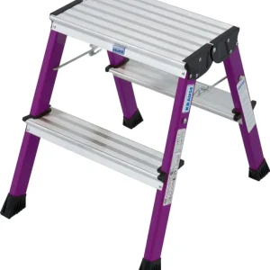 Neu Im Sortiment Krause Alu-Doppel-Klapptritt Rolly® 2x2 Stufen Pink