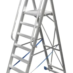 Krause Alu-Stufenstehleiter mit großer Standplattform 9 Stufen Zertifiziert