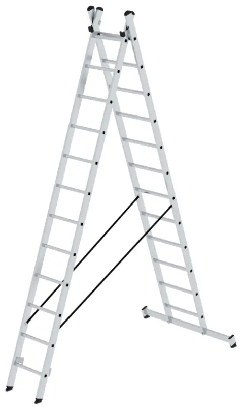Günzburger Mehrzweckleiter nivello Alu 2-teilig 2x12 Sprossen Nur Für Kurze Zeit