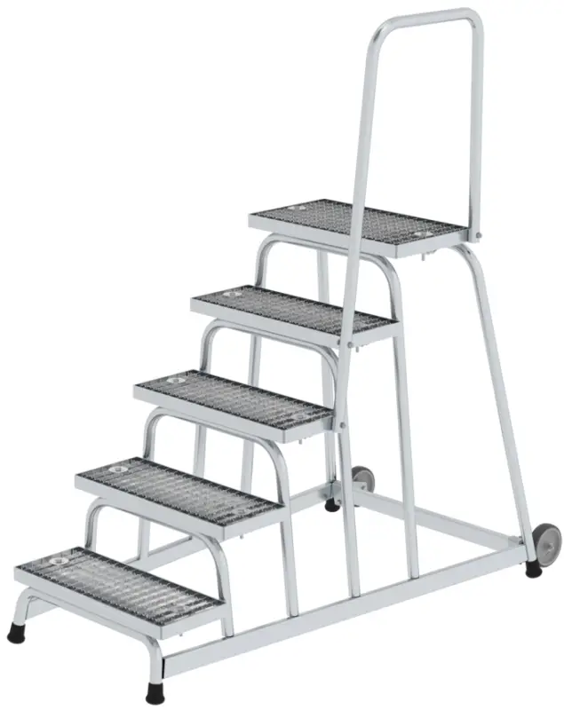 Günzburger Arbeitspodest fahrbar mit Handlauf Alu 5 Stufen SG Top-Angebot
