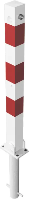 Schake Absperrpfosten UEDo 70 x 70 mm weiß rot Neue Kollektion