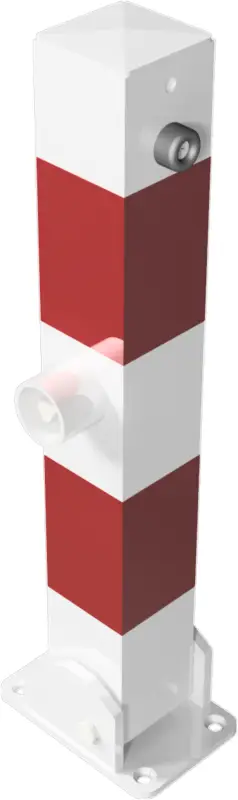 Solange Der Vorrat Reicht Schake Absperrpfosten klein UDD 70 x 70 mm weiß rot